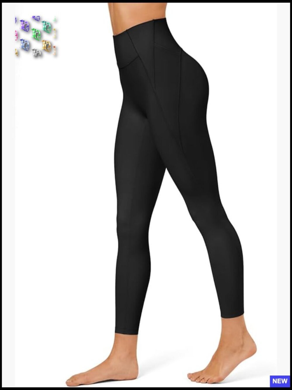 Compression Seamless Leggings with Pockets High Waist Yoga Pants Tummy Control